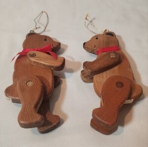 Midwest Taiwan Wooden Bear Jointed Ornament Set